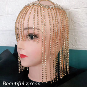 Crystal Fringed Forehead Chain Wedding Headband