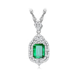 Green Crystal Emerald Diamond Pendant Necklaces Choker Jewelry