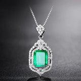 Green Crystal Emerald Diamond Pendant Necklaces Choker Jewelry