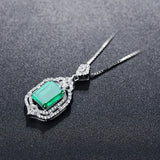 Green Crystal Emerald Diamond Pendant Necklaces Choker Jewelry