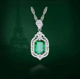 Green Crystal Emerald Diamond Pendant Necklaces Choker Jewelry