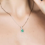 Green Crystal Emerald Diamond Pendant Necklaces Choker Jewelry