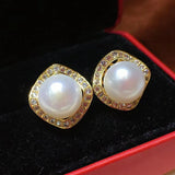 Royal Pearl & Zircon Diamonds Pendant Necklace for Women
