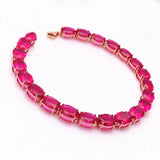 14K Rose Gold Engagement Bracelet with Ruby Crystals for Women