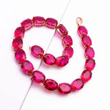 Purple Ruby Crystal Bracelet for Women, 14K Rose Gold Engagement Jewelry
