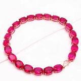 Purple Ruby Crystals Bracelet 14K Rose Gold Engagement Jewelry