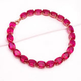14K Rose Gold Engagement Bracelet with Ruby Crystals for Women