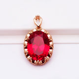 Purple Plated Ruby Necklace for Women 14K Rose Gold Pendant Wedding Jewelry