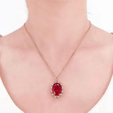 Purple Plated Ruby Necklace for Women 14K Rose Gold Pendant Wedding Jewelry