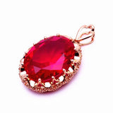 Purple Plated Ruby Necklace for Women 14K Rose Gold Pendant Wedding Jewelry