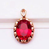 Purple Plated Ruby Necklace for Women 14K Rose Gold Pendant Wedding Jewelry