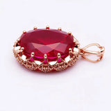 Purple Plated Ruby Necklace for Women 14K Rose Gold Pendant Wedding Jewelry