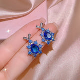 Topaz Gemstone Jewelry Set for Women - Silver Plate Necklace Earring Ring