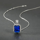 Sapphire Crystal Pendant Necklace for Women