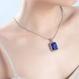 Sapphire Crystal Pendant Necklace for Women