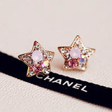 Colorful Rhinestones Clip Earrings Crystal Ear Clip Wedding Kids