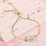 Baroque Freshwater Pearl Bracelet 18k Plated Link Women Slider Knot Wristbands