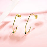 Luxyimagic 925 Silver Emerald Drop Earrings Wedding Jewelry