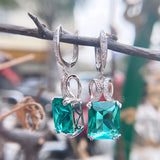 Luxyimagic Brazilian Paraiba Emerald Tourmaline Gemstone Earrings