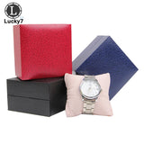 Lychee Pattern Leather Watch Box Flip Jewelry Organizer