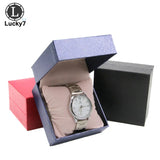 Lychee Pattern Leather Watch Box Flip Jewelry Organizer