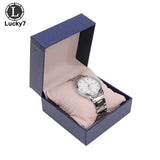 Lychee Pattern Leather Watch Box Flip Jewelry Organizer