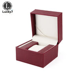 Lychee Pattern Watch Box PU Leather Watch Storage Display Jewelry Organizer