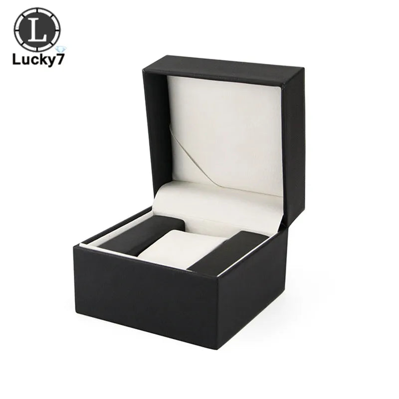 Lychee Pattern Watch Box PU Leather Watch Storage Display Jewelry Organizer