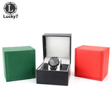 Lychee Pattern Watch Box PU Leather Watch Storage Display Jewelry Organizer
