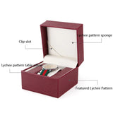 Lychee Pattern Watch Box Clamshell Watch Storage Display