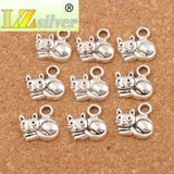 50pcs Lying Cat Spacer Charm Beads Pendants DIY Jewelry L1153