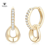 Moissanite Hoop Earrings 925 Silver D VVS1 1.3mm Dangle Fine Jewelry