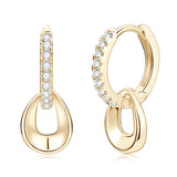 Moissanite Hoop Earrings 925 Silver D VVS1 1.3mm Dangle Fine Jewelry