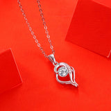 0.5ct VVSI D Heart Pendant Necklace 18K Plated 925 Sterling Silver Chain
