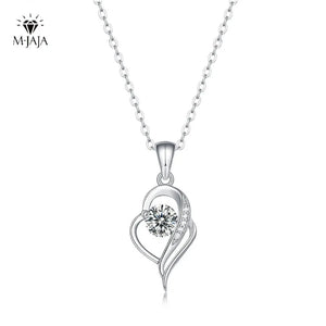 0.5ct VVSI D Heart Pendant Necklace 18K Plated 925 Sterling Silver Chain