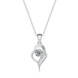 0.5ct VVSI D Heart Pendant Necklace 18K Plated 925 Sterling Silver Chain