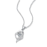 0.5ct VVSI D Heart Pendant Necklace 18K Plated 925 Sterling Silver Chain