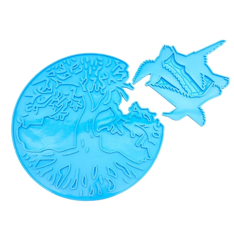 M2EA Window Decal DIY Mold Tree Birds Pattern Craft Silicone Resin Mold Tool