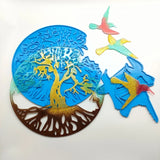 M2EA Window Decal DIY Mold Tree Birds Pattern Craft Silicone Resin Mold Tool