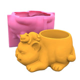 Mother Son Owl Silicone Mold Succulents Concrete Flower Pot Vase Mold