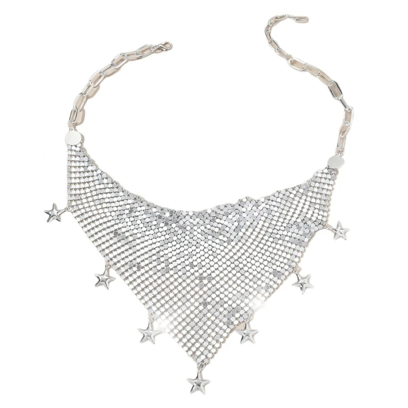 M2EA Tassel Neckerchief Neck Jewelry for Women Party Costume Necklace