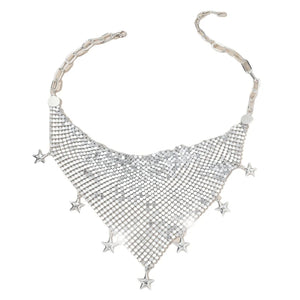 M2EA Tassel Neckerchief Neck Jewelry for Women Party Costume Necklace