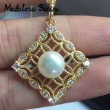 10mm Freshwater Pearl Necklace S925 Women Jewelry