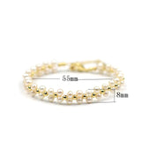 4mm AA Freshwater Pearl Beaded Bracelet, Two Rows