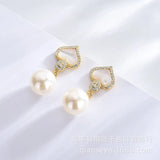 Freshwater Pearl Heart Dangle Earrings S925