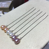 Freshwater Pearl Earrings S925 Dangle Line Drop Shape Earrings