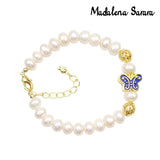 Colorful Freshwater Pearl Bracelet Purple Pink Rice Shape Women