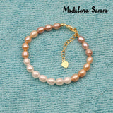 Colorful Freshwater Pearl Bracelet Rice Shape Women Bracelet