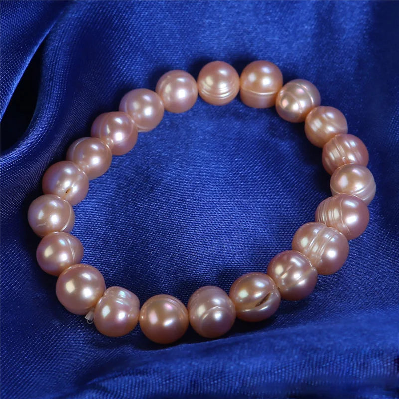 Pink Freshwater Pearl Bracelet 8-9mm Beaded