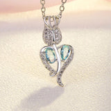 CZ Rose Style Silver Chain Necklace